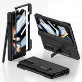 For Samsung Galaxy Z Fold4 5G Foldable Phone Case With Magnetic Closure And Pen Slot - Compact And Convenient - Wine Red - Front View