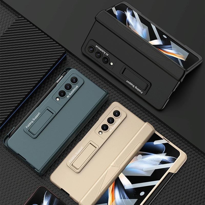 For Samsung Galaxy Z Fold4 5G Foldable Phone Case With Magnetic Closure And Pen Slot - Compact And Convenient - Wine Red