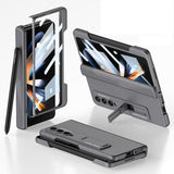 For Samsung Galaxy Z Fold4 5G Foldable Phone Case With Magnetic Closure And Pen Slot - Compact And Convenient - Wine Red
