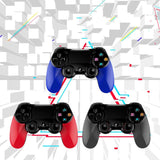Wireless Bluetooth Gamepad for Ps4 - Dual Vibration Touch Screen Light Audio - 2 Pcs - Black - Top-Down View