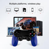 Wireless Bluetooth Gamepad for Ps4 - Dual Vibration Touch Screen Light Audio - 2 Pcs - Black - 45-Degree Angle