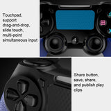Wireless Bluetooth Gamepad for Ps4 - Dual Vibration Touch Screen Light Audio - 2 Pcs - Black - Low Angle