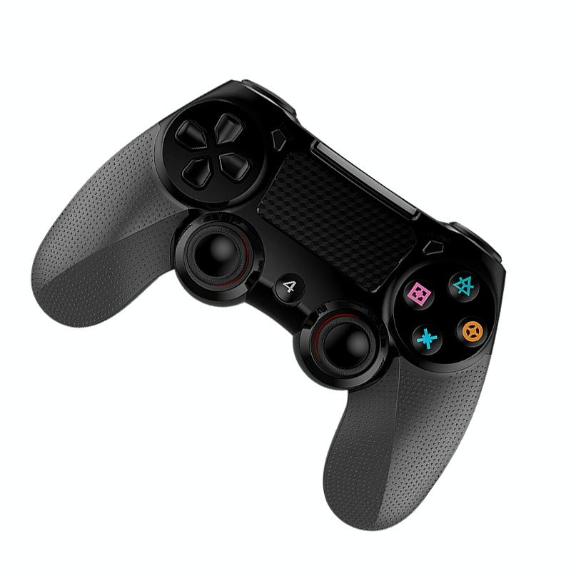 Wireless Bluetooth Gamepad for Ps4 - Dual Vibration Touch Screen Light Audio - 2 Pcs - Black