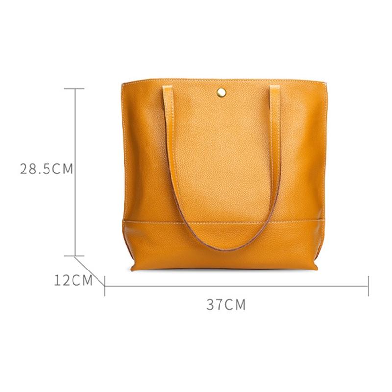 Stylish Leather Tote For Women - Beige