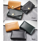 Waterproof Leather Card Holder Durable & Stylish - Brown - Rear View