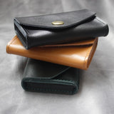 Waterproof Leather Card Holder Durable & Stylish - Brown - Close-Up Angle