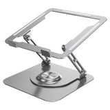 360 Degree Rotating Laptop Stand - Foldable Aluminum Bracket - Gray - Low Angle