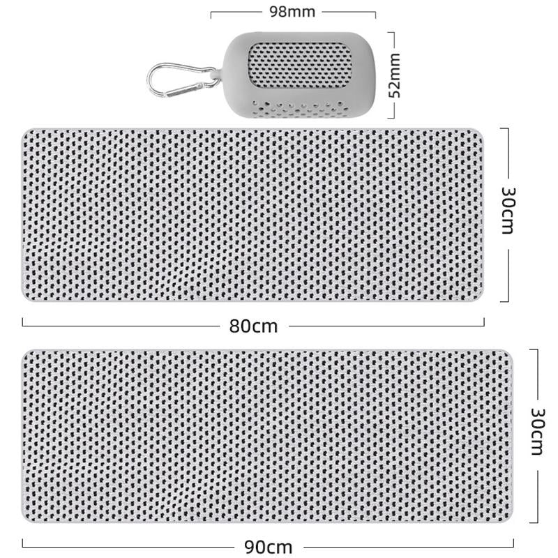 Portable Quick Dry Sports Towel Set with Silicone Sleeve and Storage Bag - 30x80cm - Grey - 30X80Cm