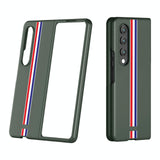 For Samsung Galaxy Z Fold4 5G Frosted Skin Case - Slim & Stylish - Green Color Bar