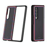 For Samsung Galaxy Z Fold4 5G Frosted Skin Case - Slim & Stylish - Green Color Bar - Front View