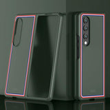 For Samsung Galaxy Z Fold4 5G Frosted Skin Case - Slim & Stylish - Green Color Bar