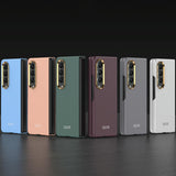 For Samsung Galaxy Z Fold4 5G Electroplating Lens Frame Case - Ultra Thin - White - Side View