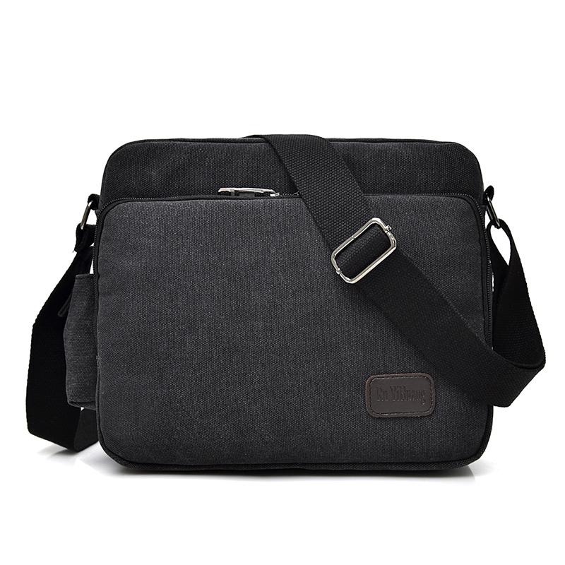 Men Vintage Canvas Single Shoulder Bag - Brown