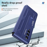 For Samsung Galaxy Z Fold4 5G Telescopic Hinge Foldable Phone Case With Stand - Blue