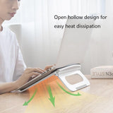 Foldable Laptop Cooling Stand - Height Adjustable - Pink - Low Angle