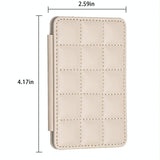 Grid Pattern Card Bag Sticker For Mobile Phones - Black - Low Angle