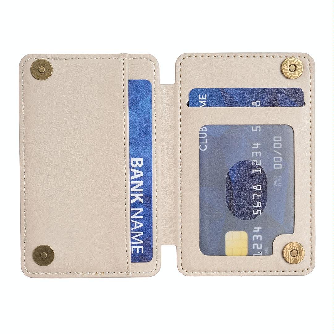 Grid Pattern Card Bag Sticker For Mobile Phones - Black