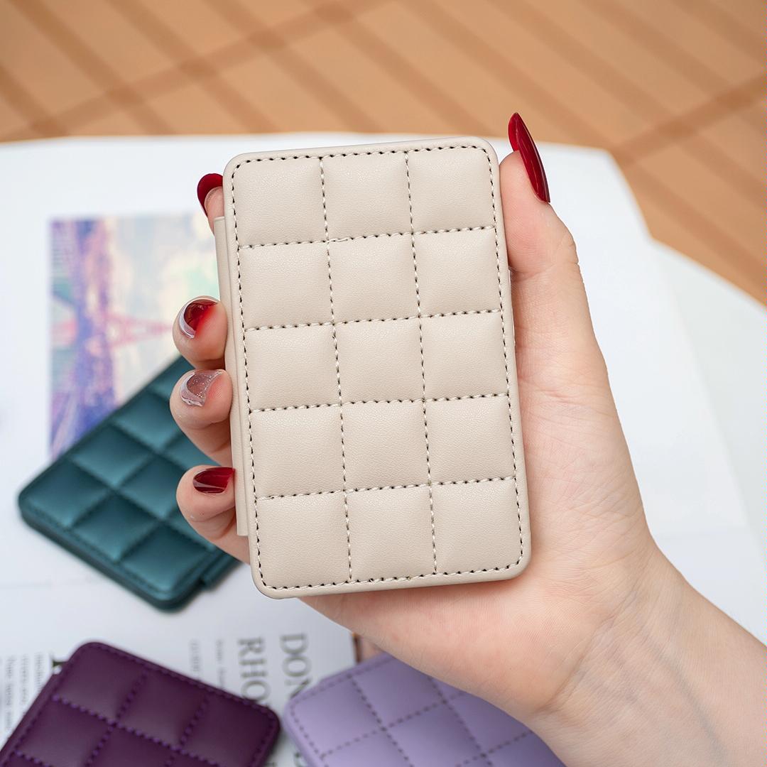 Grid Pattern Card Bag Sticker For Mobile Phones - Black