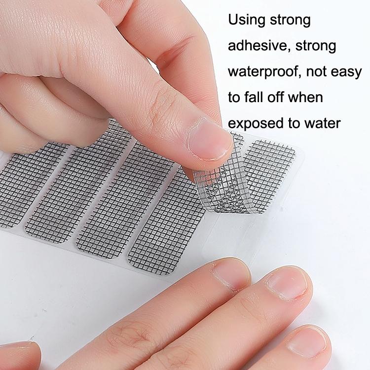 5-piece Self-adhesive Mosquito Stickers for Screen Windows with Drain Holes - Black
