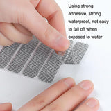 5-piece Self-adhesive Mosquito Stickers for Screen Windows with Drain Holes - Black - Rear View