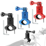 Action Camera Bicycle Mounting Bracket - Aluminum Alloy Clip - Blue - Side View
