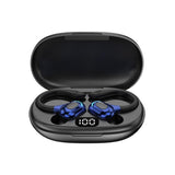 Wireless Bluetooth Earphones with Charging Case - F8 - Green Double Ear - Front View