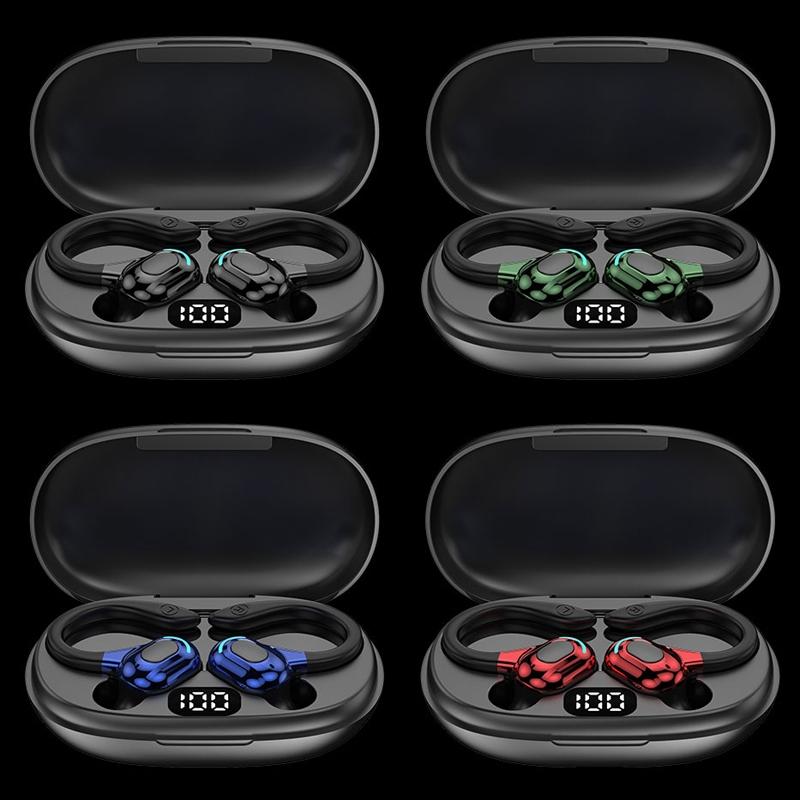 Wireless Bluetooth Earphones with Charging Case - F8 - Green Double Ear