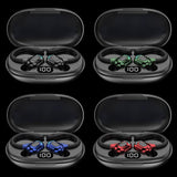 Wireless Bluetooth Earphones with Charging Case - F8 - Green Double Ear - Side View