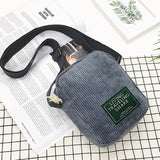Striped Velvet Crossbody Bag Versatile & Simple - Grey