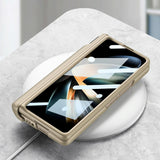 For Samsung Galaxy Z Fold4 5G Shockproof Magnetic Fold Case With Wrist Strap - Black - Side View