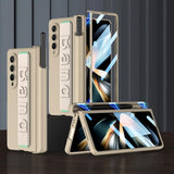 For Samsung Galaxy Z Fold4 5G Shockproof Magnetic Fold Case With Wrist Strap - Black - Low Angle