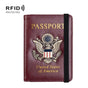 Multi Card Passport Holder Anti Magnetic Wallet - Wine