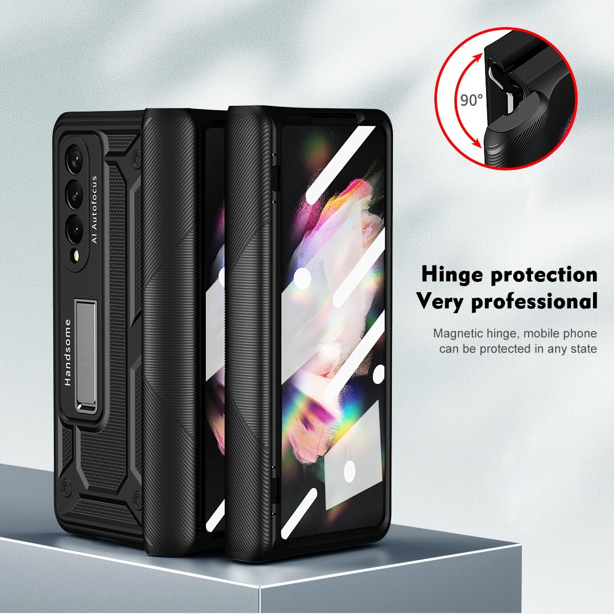 For Samsung Galaxy Z Fold4 5G Shockproof Secure Hinge Phone Case - Blue