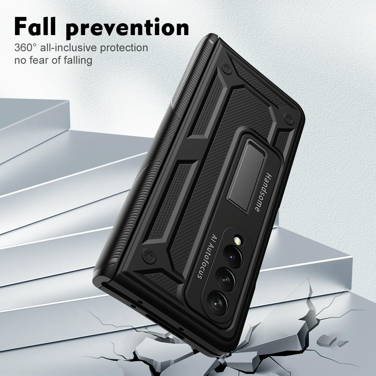 For Samsung Galaxy Z Fold4 5G Shockproof Secure Hinge Phone Case - Blue