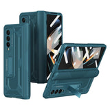 For Samsung Galaxy Z Fold4 5G Shockproof Secure Hinge Phone Case - Blue - Low Angle