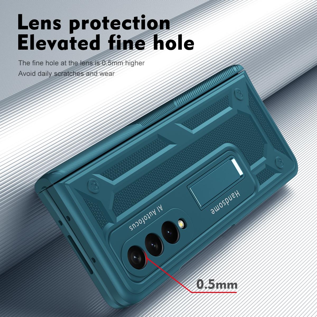 For Samsung Galaxy Z Fold4 5G Shockproof Secure Hinge Phone Case - Blue