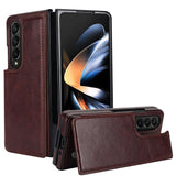 For Samsung Galaxy Z Fold4 5G Full Coverage Double Buckle Phone Case - Rose Gold