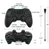 Bluetooth Gamepad for Ps4 Pro with Dual Vibration and Six-axis Control - Black White - Top-Down View
