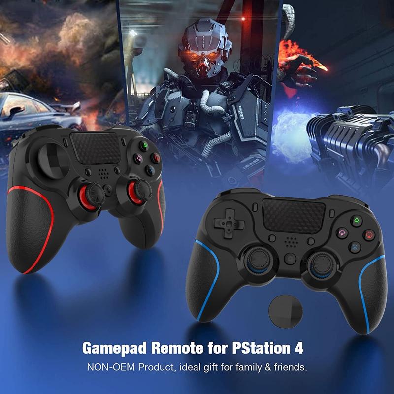 Bluetooth Gamepad for Ps4 Pro with Dual Vibration and Six-axis Control - Black White