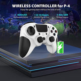 Bluetooth Gamepad for Ps4 Pro with Dual Vibration and Six-axis Control - Black White - Close-Up Angle