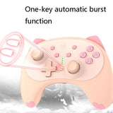 Cat Shaped Wireless Tooth Handle for Nintendo Switch - Black White - Rear View