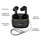 Wireless In-ear Earphones with Digital Charging Case - J2 - Pink - Side View