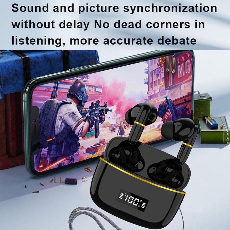Wireless In-ear Earphones with Digital Charging Case - J2 - Pink