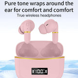 Wireless In-ear Earphones with Digital Charging Case - J2 - Pink - Close-Up Angle