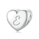 925 Sterling Silver Platinum Plated Love Letters Diy Beads In - V - Front View