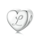 925 Sterling Silver Platinum Plated Love Letters Diy Beads In - V - Extra Image