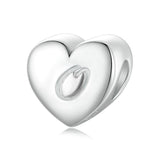 925 Sterling Silver Platinum Plated Love Letters Diy Beads In - V - Extra Image