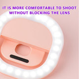 Rechargeable Clip-on Selfie Light for Mobile Phones - Blue