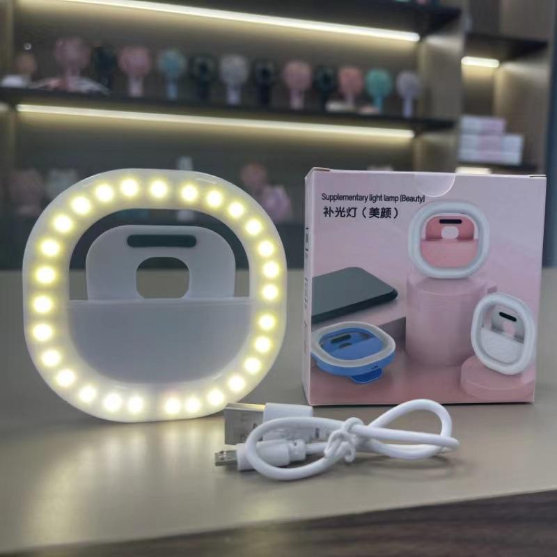 Rechargeable Clip-on Selfie Light for Mobile Phones - Blue