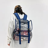 Waterproof Travel Backpack - Pvc Material - Blue - Top-Down View